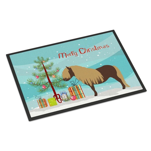 Carolines Treasures Shetland Pony Horse Christmas Indoor or Outdoor Mat - 18 x 27 in. BB9281MAT - main